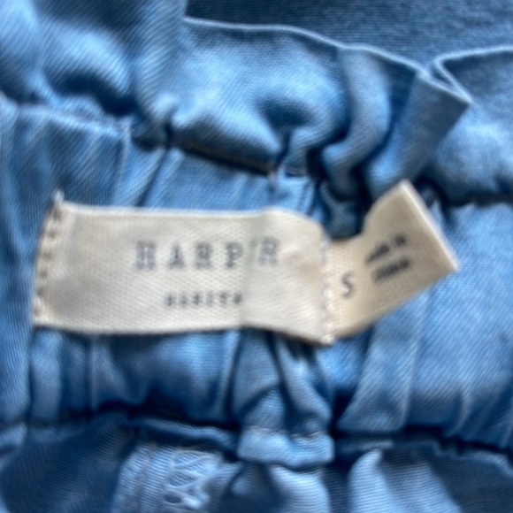 Harper - Light Blue Chambray Cargo Pants with Tie Waist -size S - Picture 3 of 5